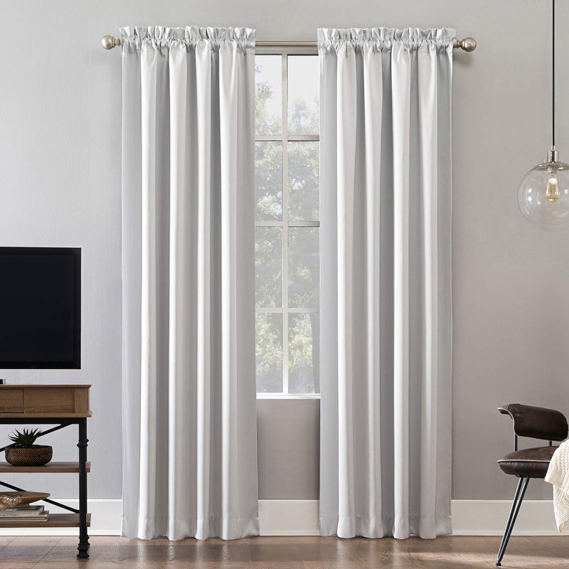Sun Zero Oslo Theater Grade Extreme Total Blackout Rod Pocket Curtain Panel, 52" x 95", Pearl - Image 1
